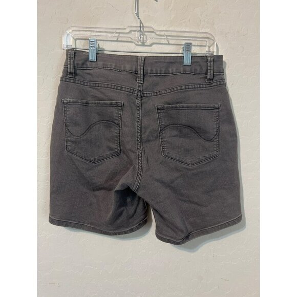 Lee Modern Series Sz 6 Curvy Fit Grey Jean Shorts Lightweight Bermuda - Picture 3 of 8